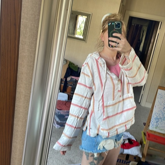 Roxy Run Around Slouchy Beach Hoodie Poncho - Picture 3 of 14